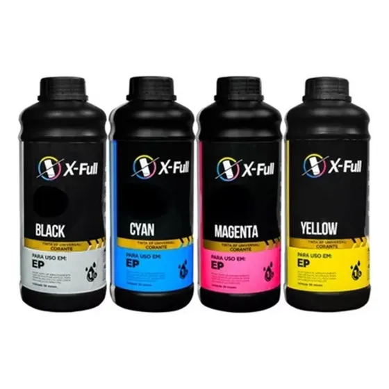 Kit 04 Tinta Corante X-full Ultra P/ Epson C5790 C5810 C5710 Tinta Preto - Ciano - Magenta - Amarelo