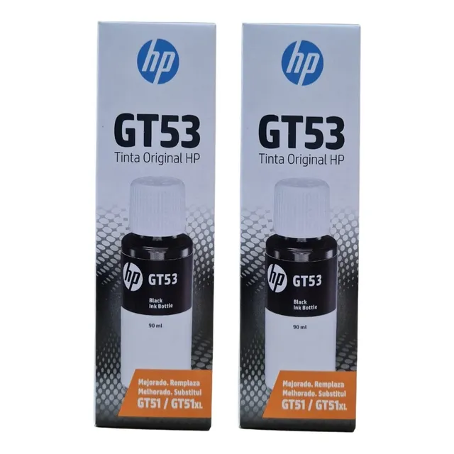 2 Botellas Gt51 Negro Original Para Hp Gt-5820 Tank415 315