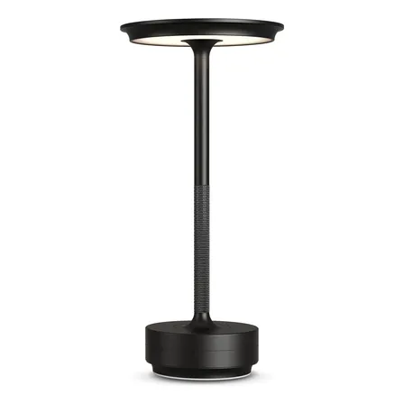 Luminária Mesa Abajur Led Dimerizável Sem Fio Recarregável Preto 127/220v