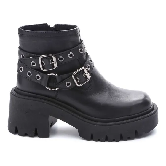 Bota Lerida Savage Con Taco Moda De Mujer Cuero