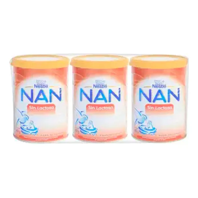 Fórmula Infantil Sin Lactosa 3 Latas De 400 G C/u Nan