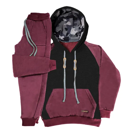Conjunto Moletom Grosso Peluciado Menino Masculino Infantil