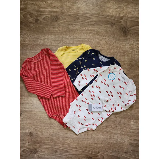 Set De Bodys Carters Manga Larga De 4 Piezas Para Niño