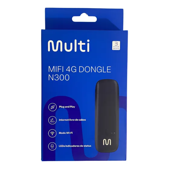 Modem Re752 Wi-fi Mi-fi 4g Dongle N300 Multilaser Cor Preto