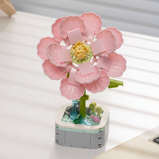Blocos De Construção: Vaso De Flores, Hibisco Rosa, 543 Unid Blocos De Construção: Vaso De Flores, Hibisco Rosa, 543 Unid