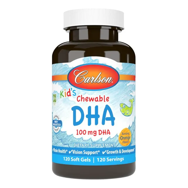 Dha 100 Mg Masticable Para Niños Carlson 120 Softgel