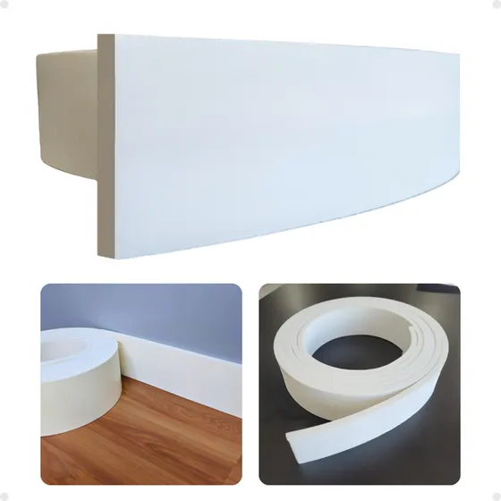 Rodapé Eva 10cm Frisado Autoadesivo Resistente Rolo 10m