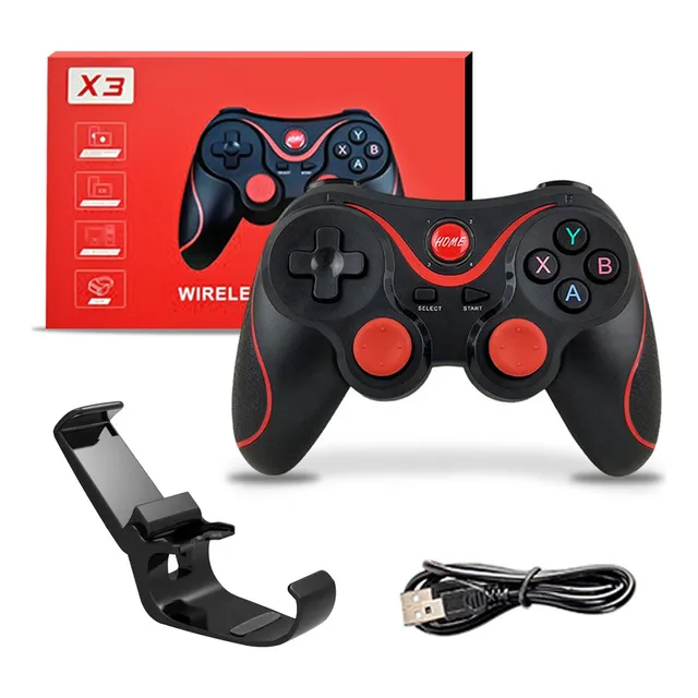 Control Gamepad Mando Bluetooth Android Pc Con Soporte