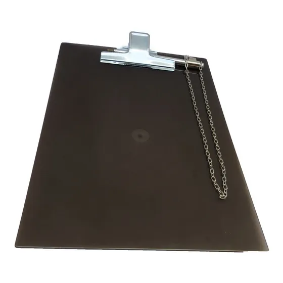 Prancheta Ofício Com Caneta Suporte Acrílico Prendedor Metal