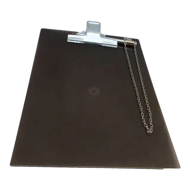 Prancheta Ofício Com Caneta Suporte Acrílico Prendedor Metal