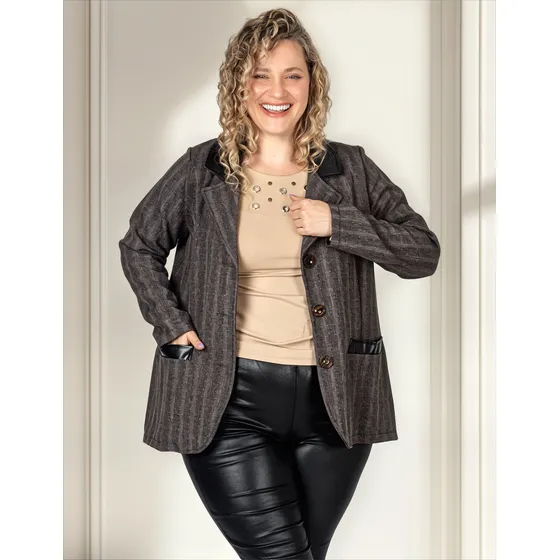 Blazer Mujer Onara Julia Tramado 2 Bolsillos Otoño/invierno