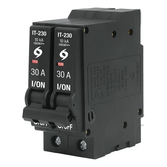 Interruptor Termomagnético 2 Polos 30 A, Volteck Color Negro