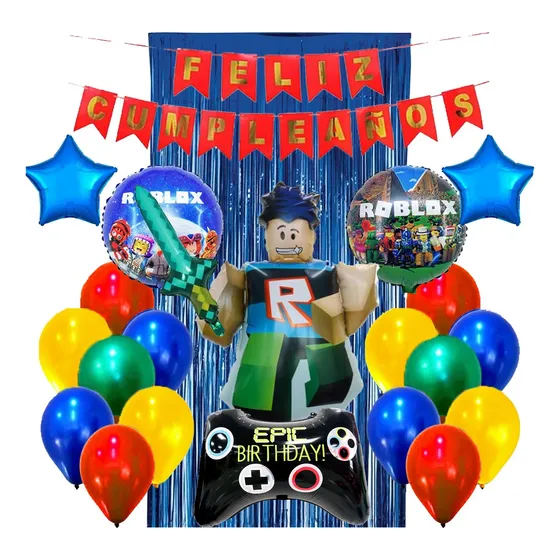 Combo Kit Globos Roblox Joystick Espada Cumpleaños Aura