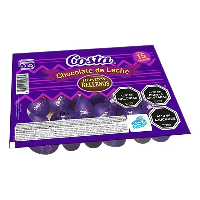 Huevos De Pascua Rellenos Costa Chocolate (bandeja De 15 Un)