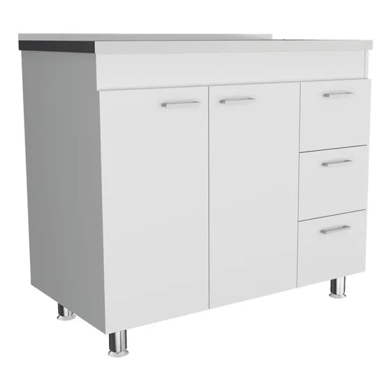 Gabinete Inferior Stella, Blanco Perla, Mesón Izquierdo