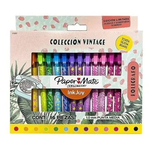 Caja X16 Lapicera Paper Mate Vintage Kilometrico Inkjoy Surt