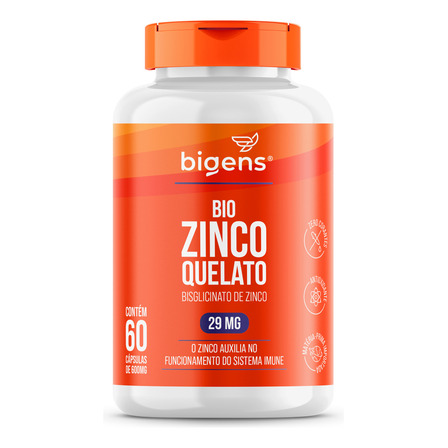 Zinco Quelato 29mg, Quelado, 60 Cáps, Bigens, Full Zinco Quelato 29mg, Quelado, 60 Cáps, Bigens, Full