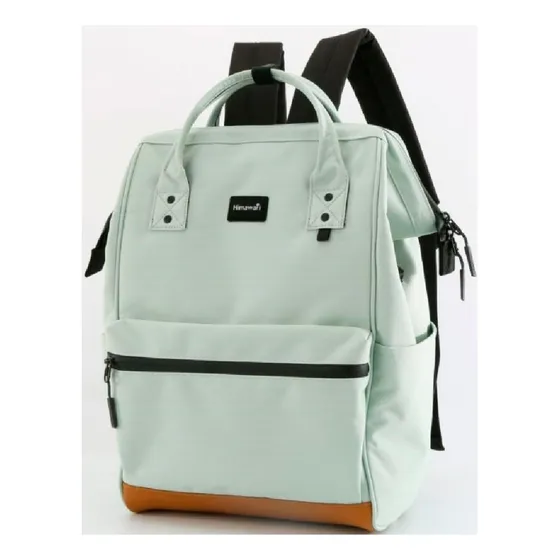 Mochila Unisex Escolar De Viaje Con Puerto Usb - Verde Bambú Color Verde Claro Diseño De La Tela Lisa