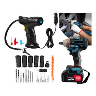 Kit Bomba Compressor De Ar 12v + Parafusadeira De Impacto Kit Bomba Compressor De Ar 12v + Parafusadeira De Impacto