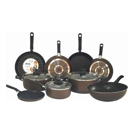Batería De Cocina Jovifel Bronze Antiadherente 12 Pzs Color Bronce