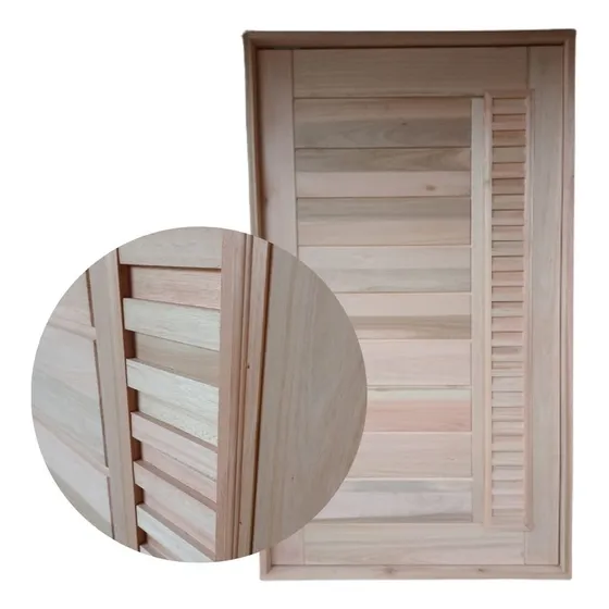 Porta Pivotante Visor Ripado Eucalipto 2,13x1,27 - Frainer