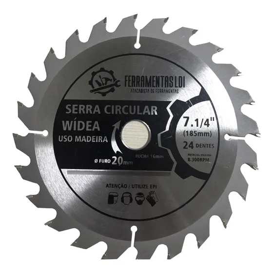 Disco Serra Circular 7.1/4 185mm 24d Madeira Ferramentas Ldi