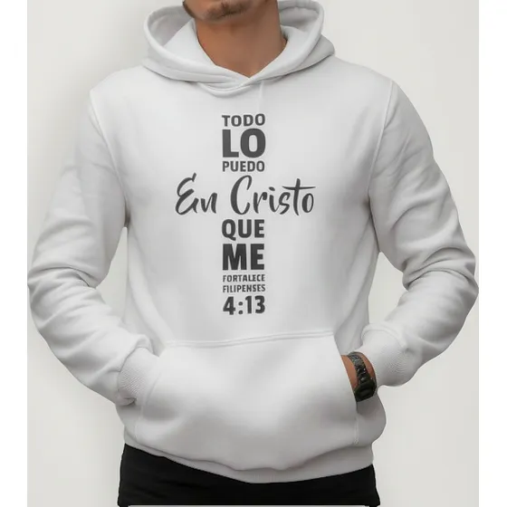 Buzo Cristiano Unisex Con Capota Jesus 01