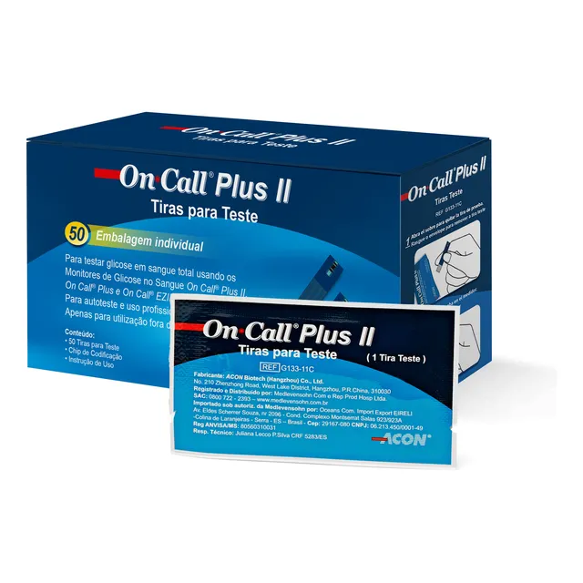 50 Tiras De Glicose Individuais On Call Plus Ii