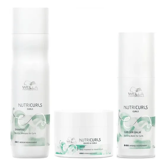 Shampoo + Mascarilla + Activador Para Ondas Wella Nutricurls