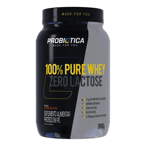 100% Pure Whey Zero Lactose 900g - Escolha Sabor