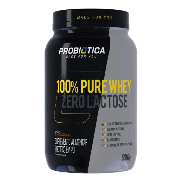 100% Pure Whey Zero Lactose 900g - Escolha Sabor