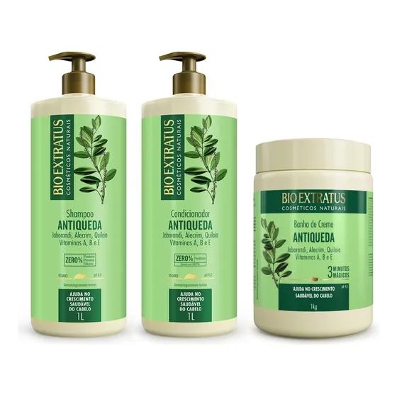 Kit Jaborandi 3 Produtos 1 Litro Bio Extratus Antiqueda