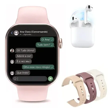 Smartwatch S11 Com Alexa Gps Chatgpt Tecnologia E Estilo Rose Gold Rosa