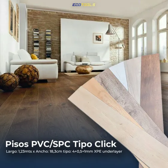 Piso De Vinil Pvc Flotante Tipo Click Flotante Spc Pvc 5,5mm