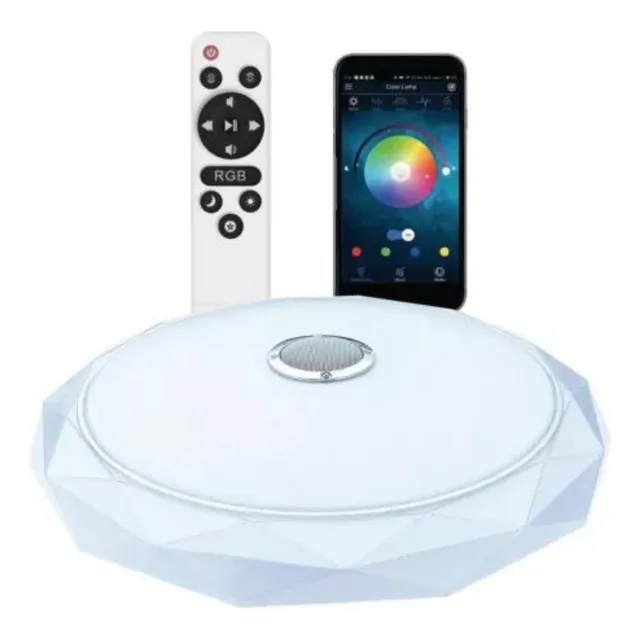 Lampara Plafon De Techo Bajo Smart Rgb Parlante Bluetooth Sa