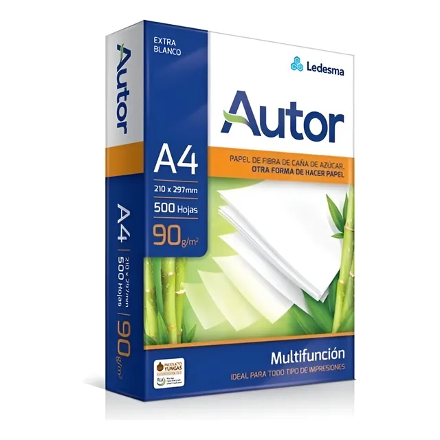 RESMA A4 AUTOR 90GRS 500 HOJAS PARA OFICINA PAPEL BLANCO