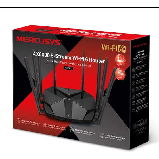 Router Mercusys Mr90x Ax6000 Wifi 6 Dual Band 2.5gbps