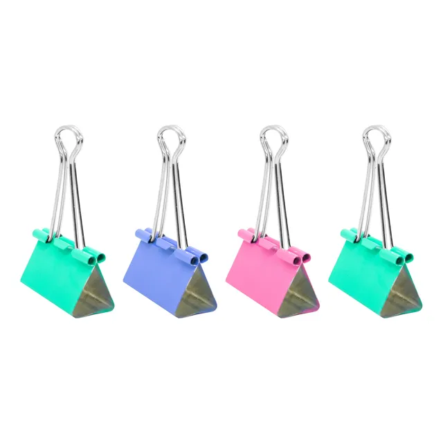 Broche Binder Clip Aprieta Papel 40 Mm Colores Surtidos X4u