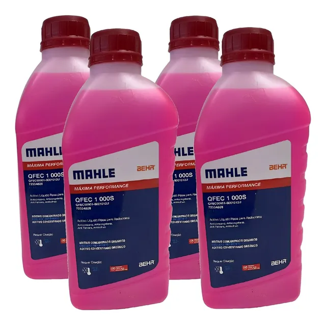 4x Aditivo De Radiador Monoetilenoglico Mahle Rosa 4 Litros