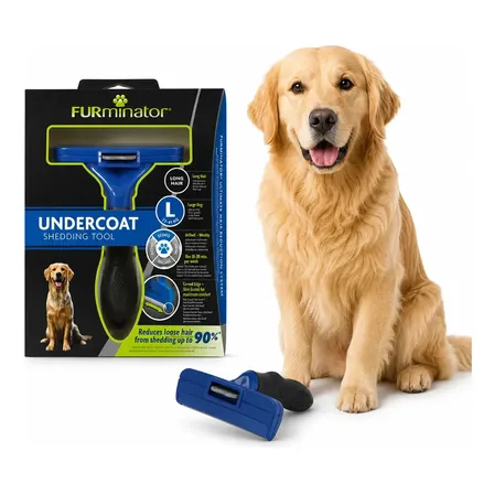 Pente Furminator Removedor Pelo Cães Grandes Pelos Longos Aço Inoxidável