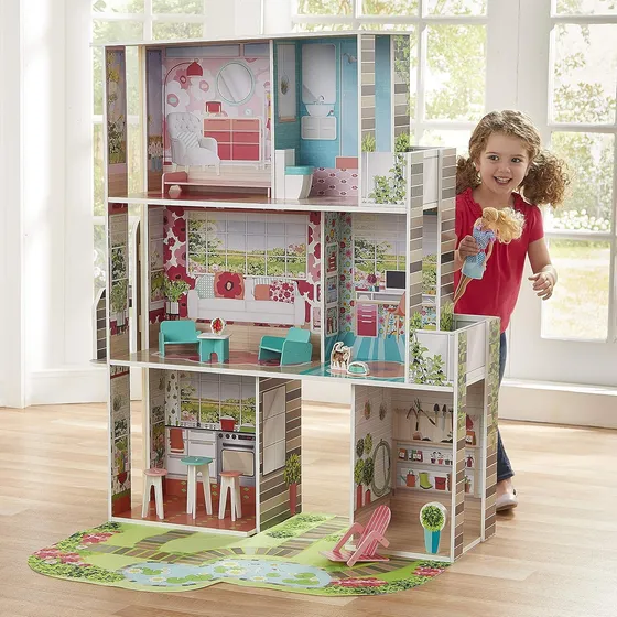 Casa De Muñeca (madera) Compatible Con Muñecas Barbie