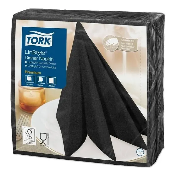 Servilletas simil tela lynstile Tork color negra 50 unidades Tork 1 Unidade