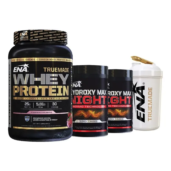 Combo Descenso De Peso Ena True Made, 2 Hydroxy Max, Shaker 
