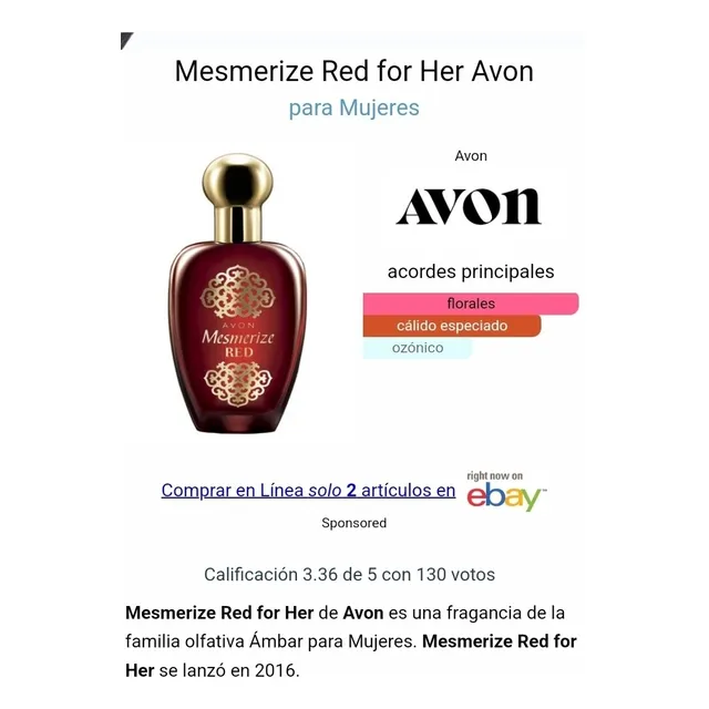 Fragancia Femenina Mesmerize Red