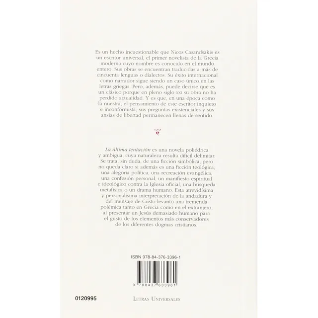 Nicos Casandsakis La última tentación Editorial Cátedra