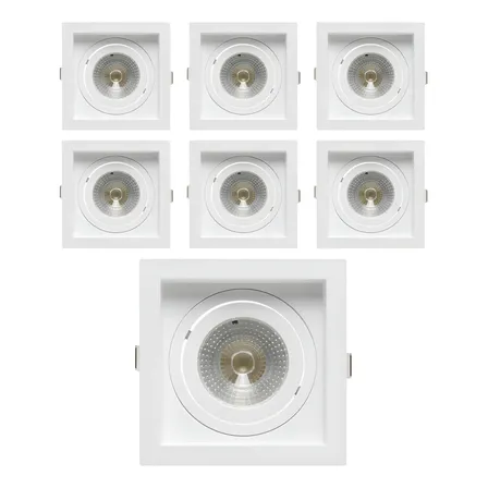 Kit 12 Spot De Embutir Mr16 Dicroica Quadrado Recuado + Led
