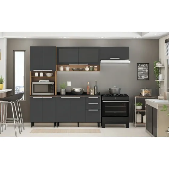 Cozinha Completa 4 Peças 10 Portas 2 Gavetas Em Mdf Aj