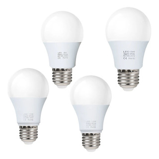 4 Foco Led Sensor Automatico Lampara Ahorrador Hogar Luz 9w 4 Foco Led Sensor Automatico Lampara Ahorrador Hogar Luz 9w