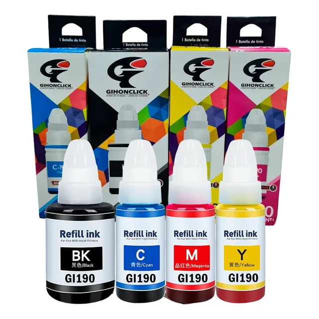 Kit 4 Tintas Gi-190 Compatible Para Canon Pixma G2101 G3101 