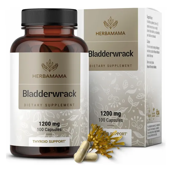 Suplemento Herbamama Bladderwrack En Cápsulas De 1200 Mg De